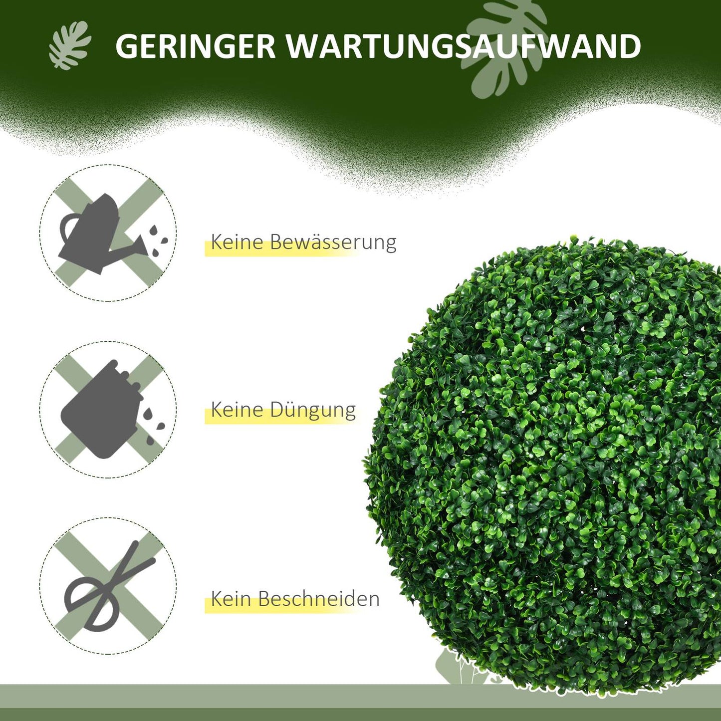 Set of 2 artificial boxwood balls, 50 cm decorative plants