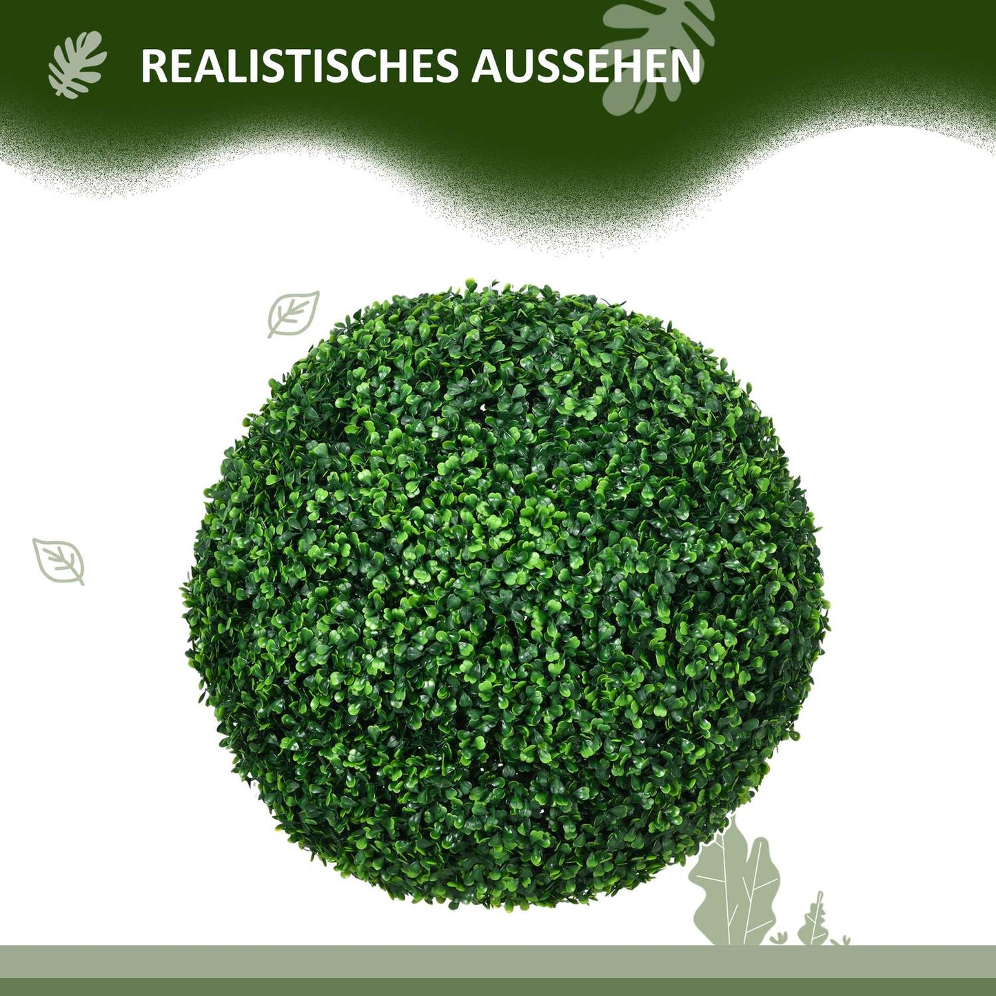 Set of 2 artificial boxwood balls, 50 cm decorative plants