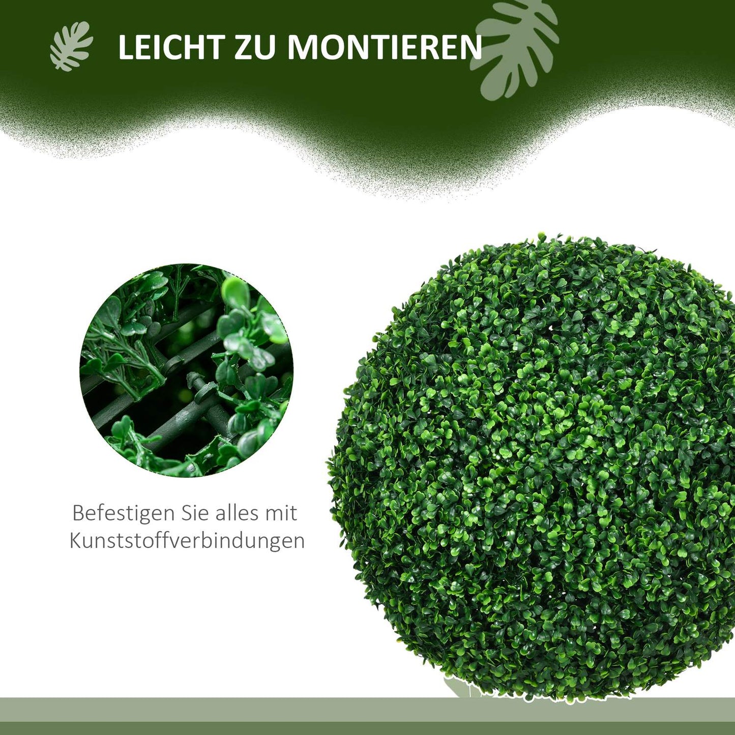 Set of 2 artificial boxwood balls, 50 cm decorative plants