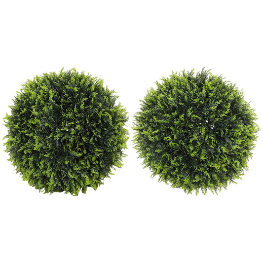 Artificial Cedar Planter Set, 45cm - Indoor/Outdoor Decor