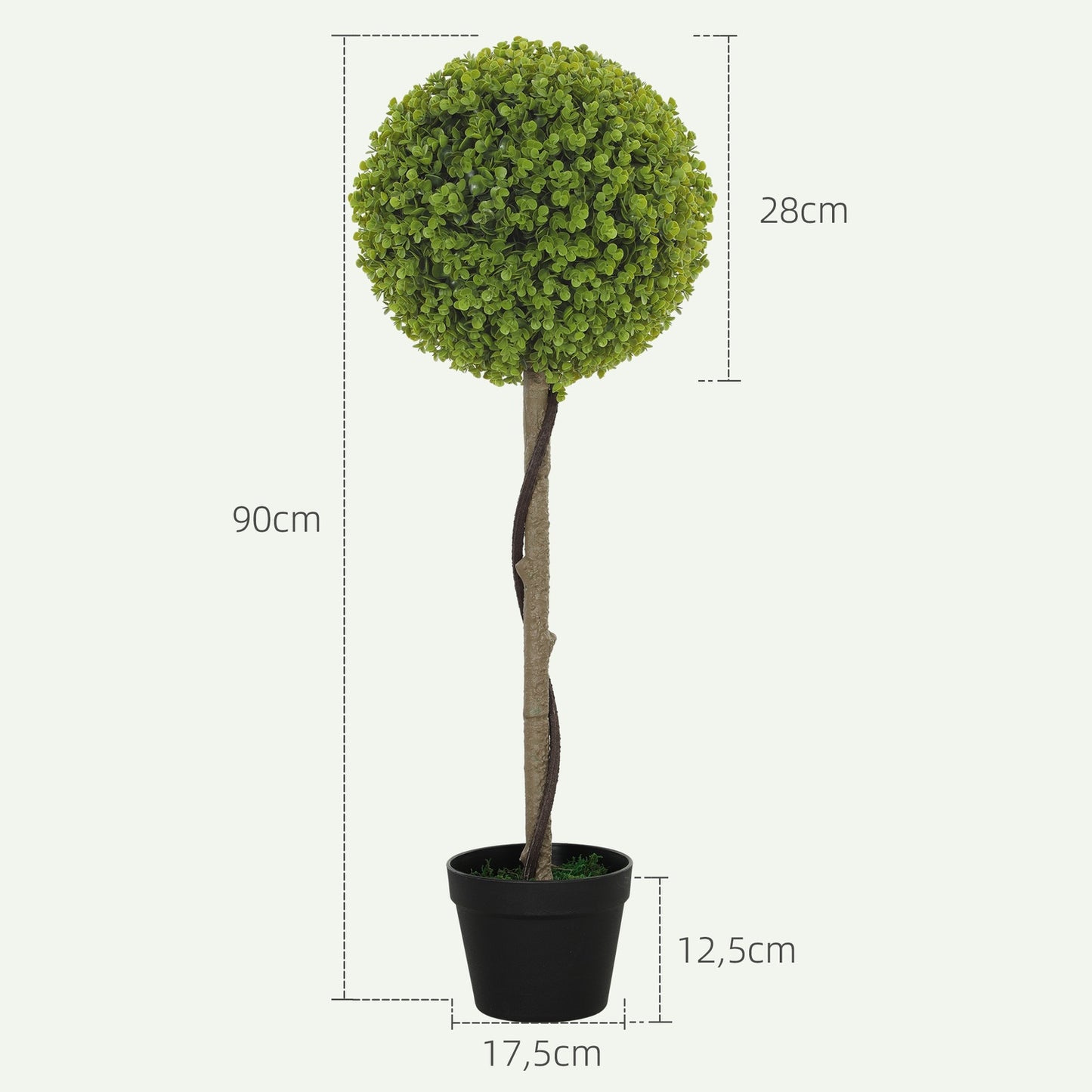Artificial Eucalyptus Plants - 90cm tall, set of 2, decorative