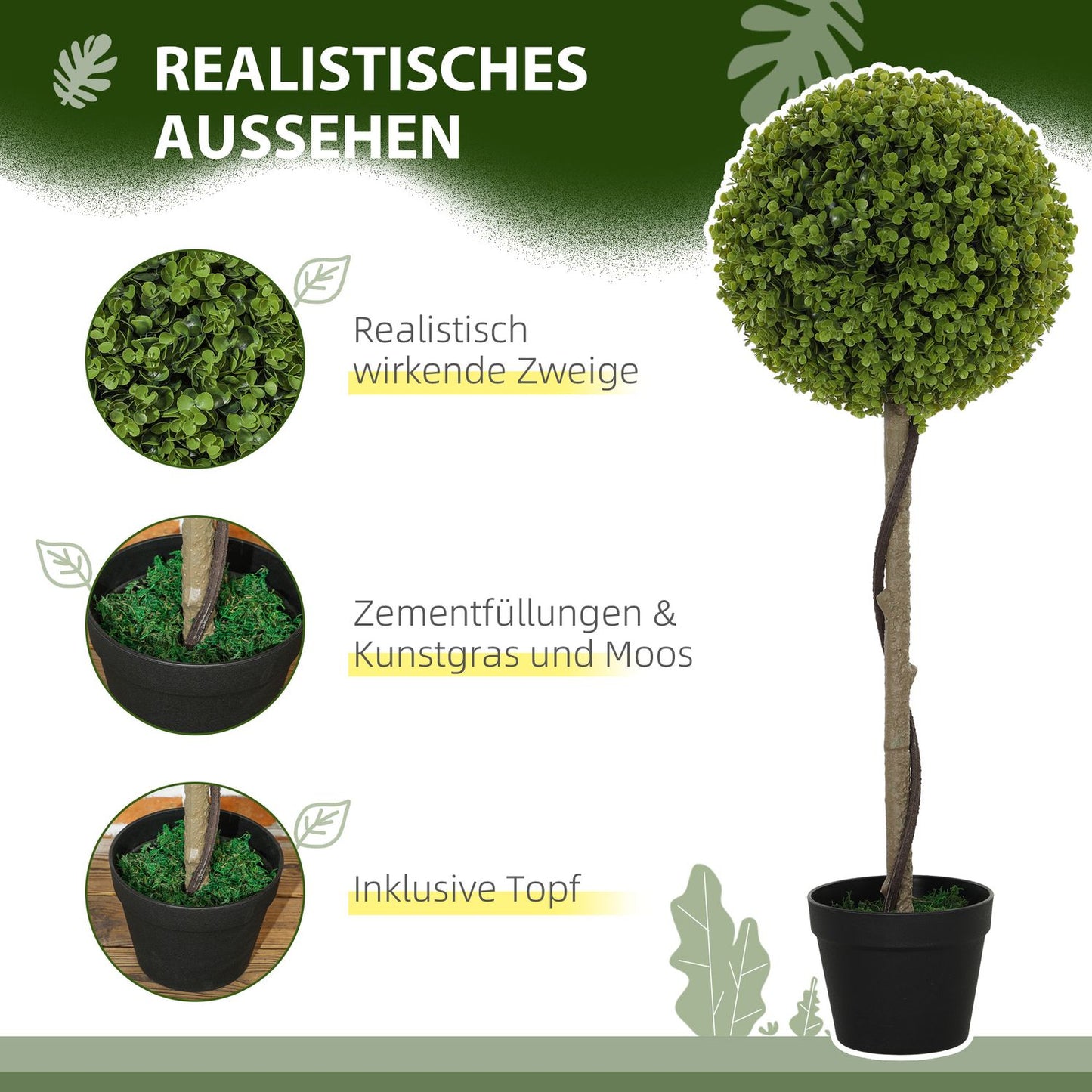 Artificial Eucalyptus Plants - 90cm tall, set of 2, decorative