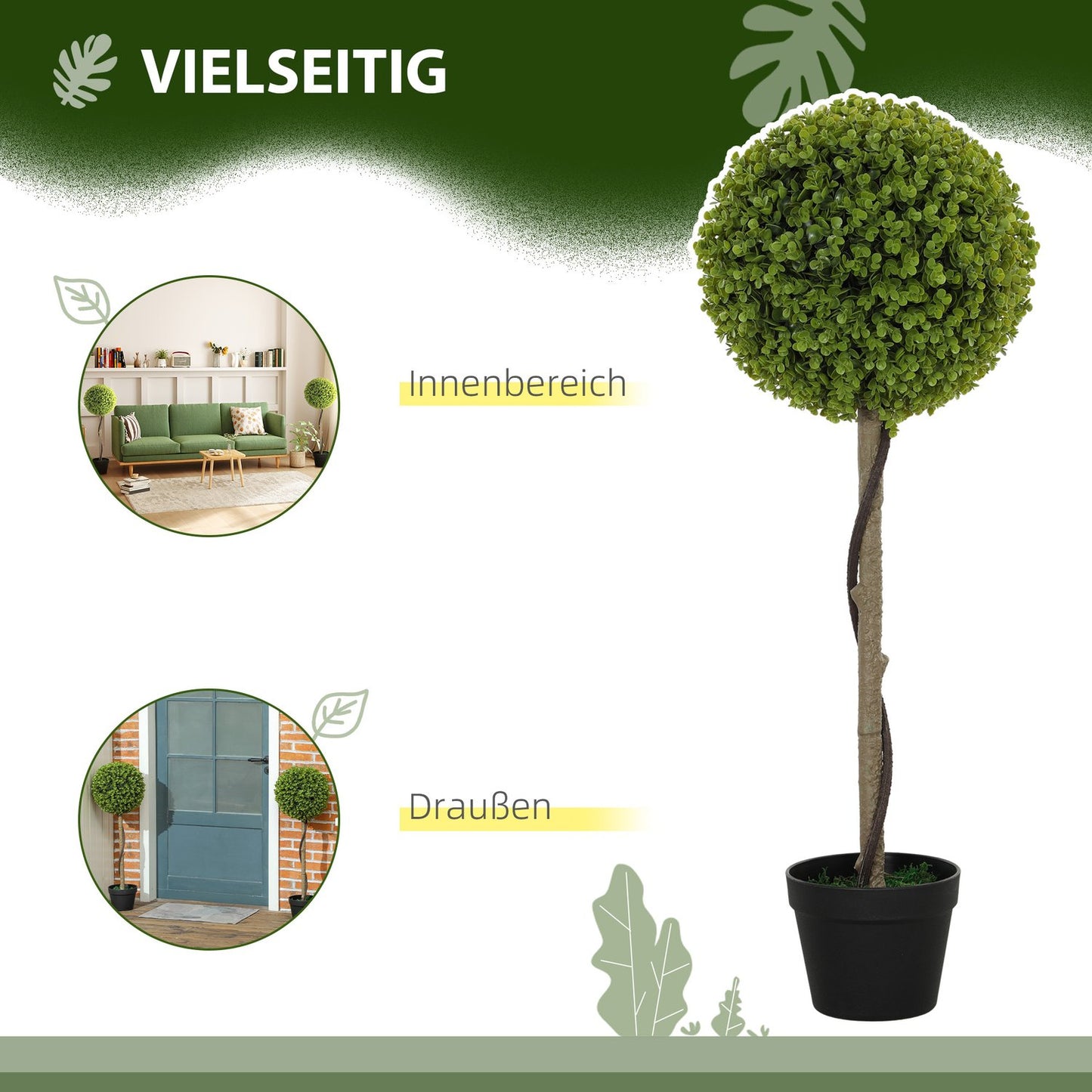 Artificial Eucalyptus Plants - 90cm tall, set of 2, decorative