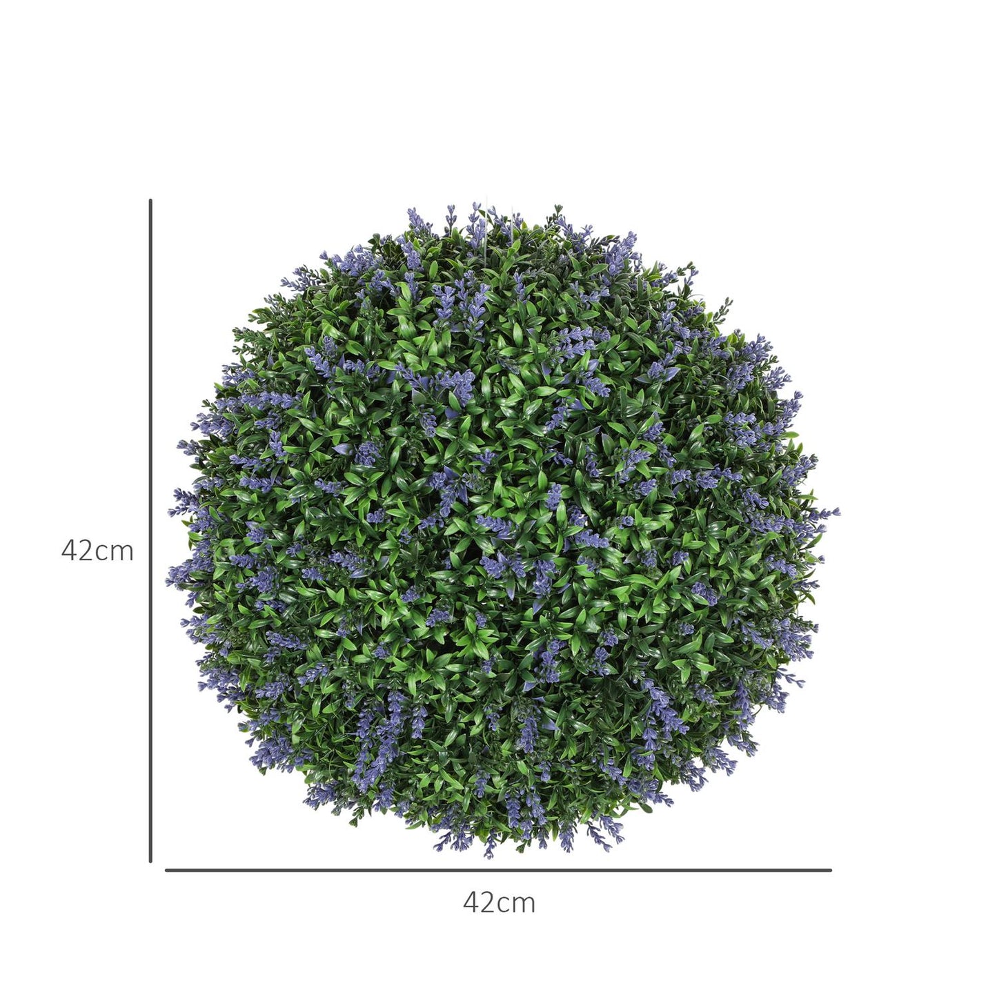 Artificial lavender: 42cm ball shaped plant for home and office