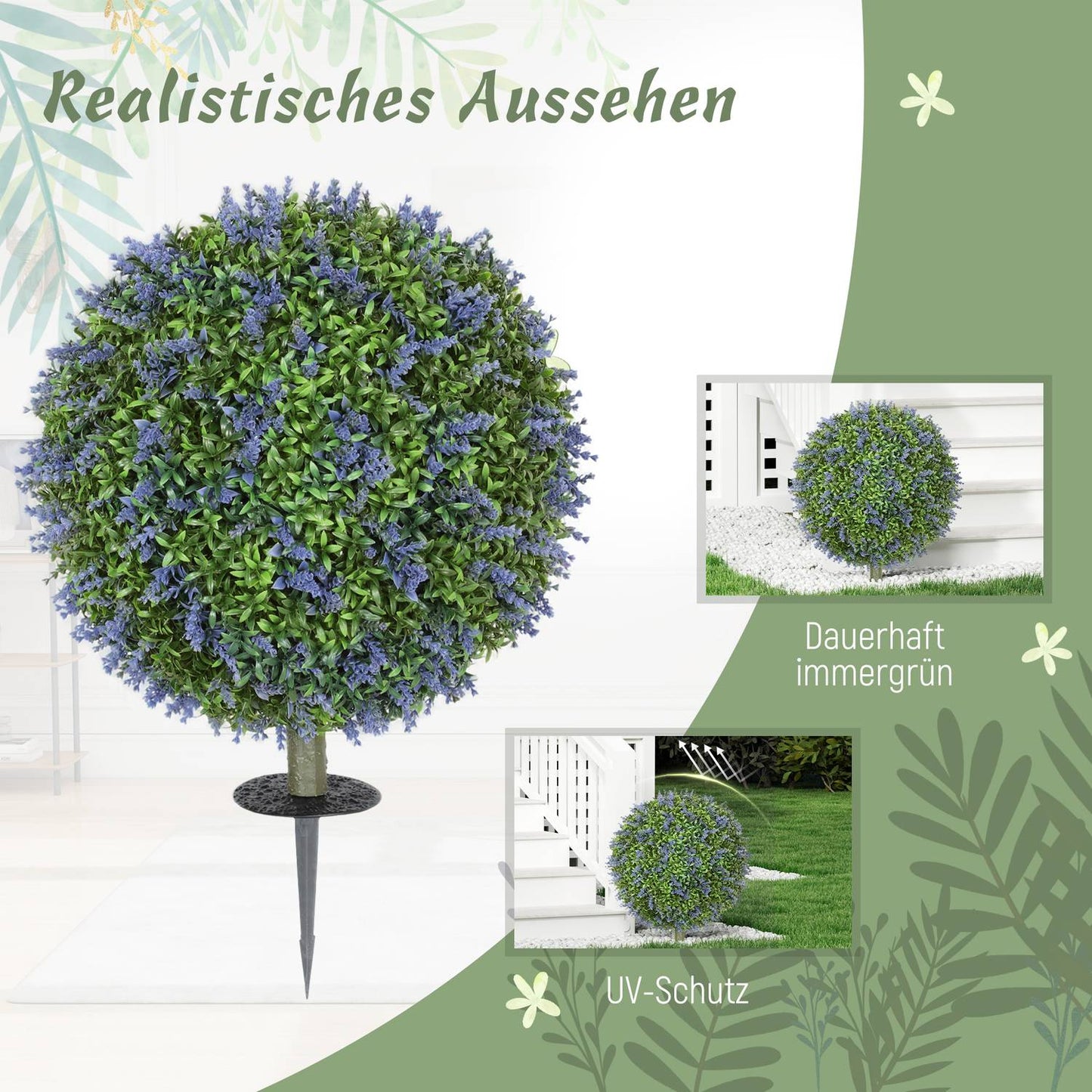 Artificial lavender plants 60 cm with UV protection set