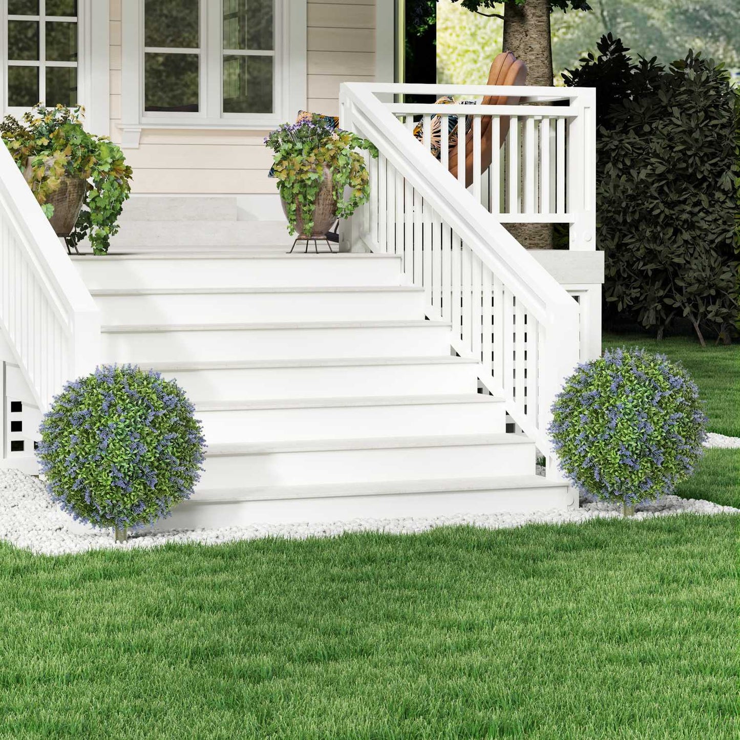 Artificial lavender plants 60 cm with UV protection set