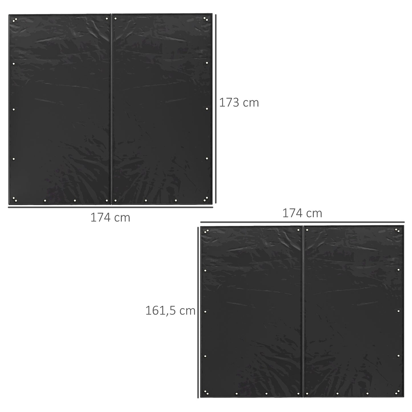 Waterproof 600D Oxford Firewood Rack Cover, Set of 2, Black