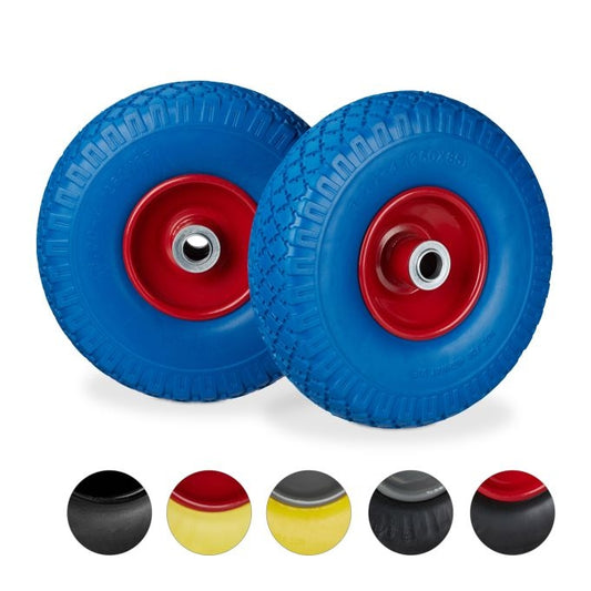 Set of 2 Hand Truck Tyres Steel Rim