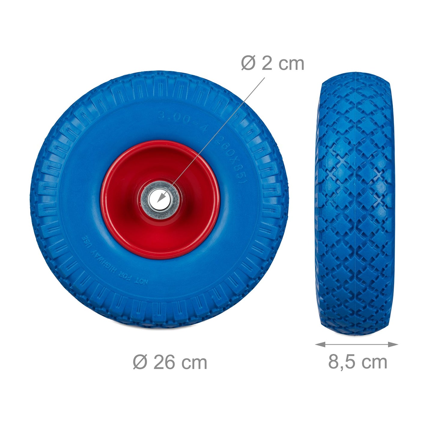 Set of 2 Hand Truck Tyres Steel Rim