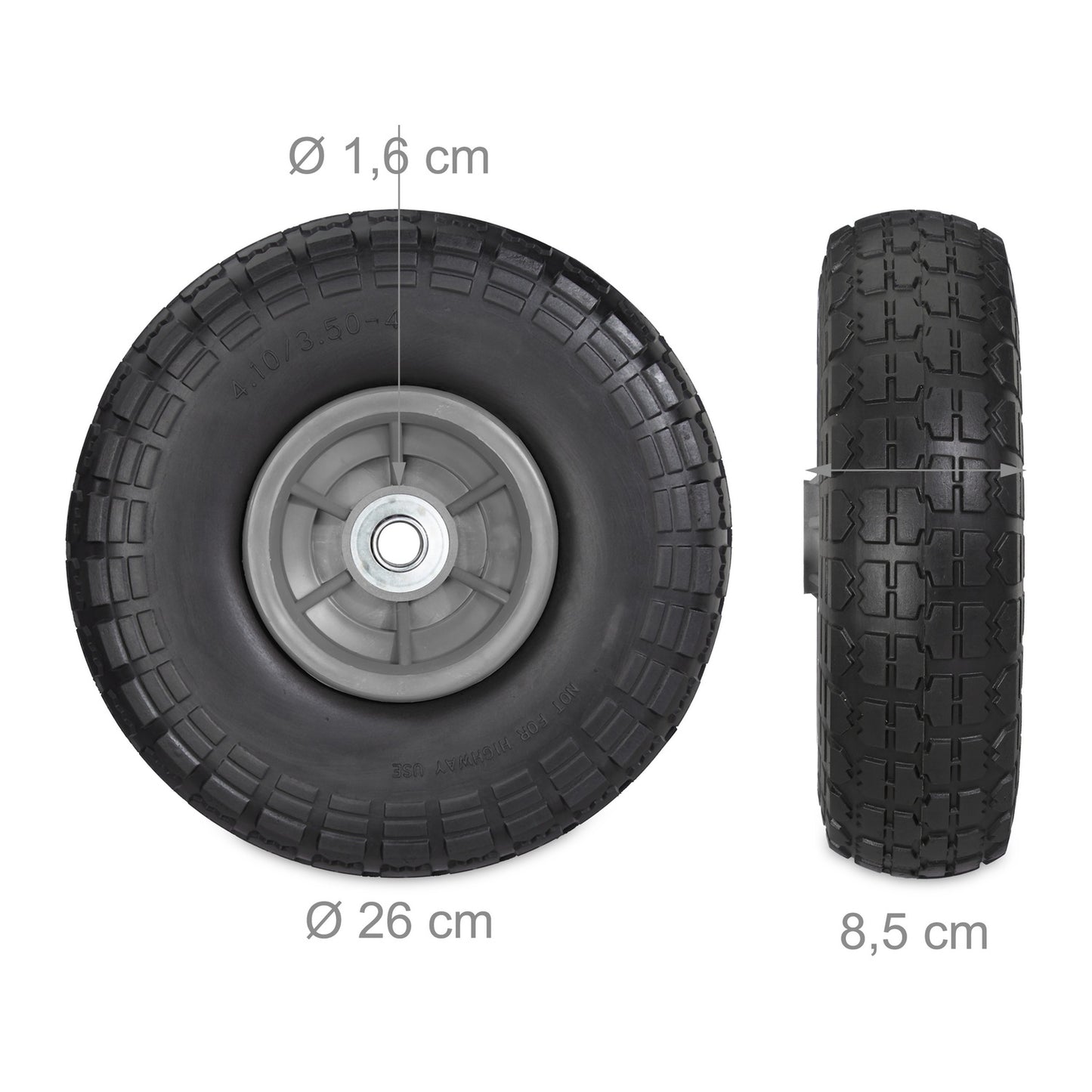 Set of 2 PU wheelbarrow tires 4.1/3.5-4
