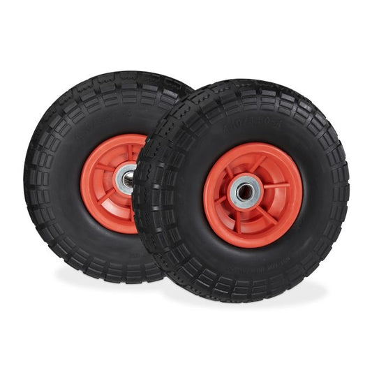 Set of 2 PU wheelbarrow tires 4.1/3.5-4