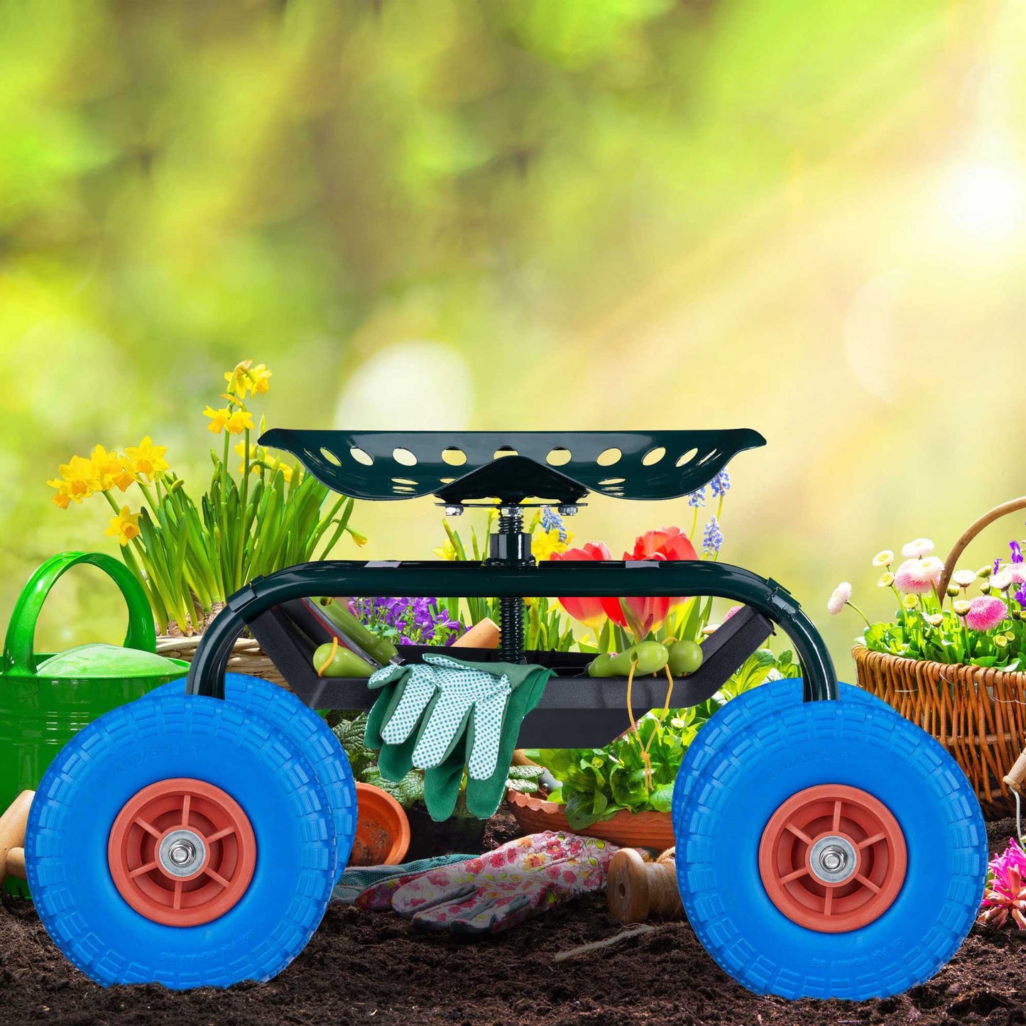 Set of 2 PU wheelbarrow tires 4.1/3.5-4