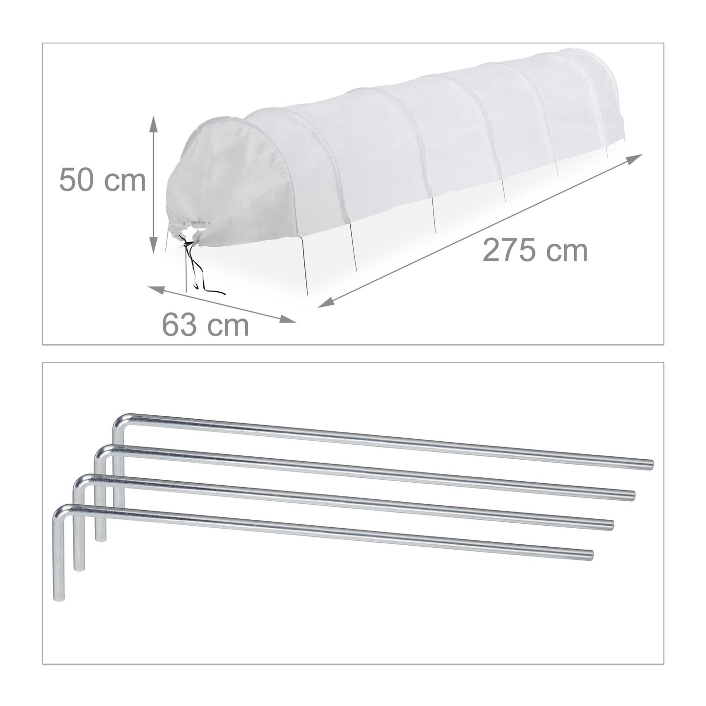 Set of 2 PVC Grow Tunnels 3.4 m
