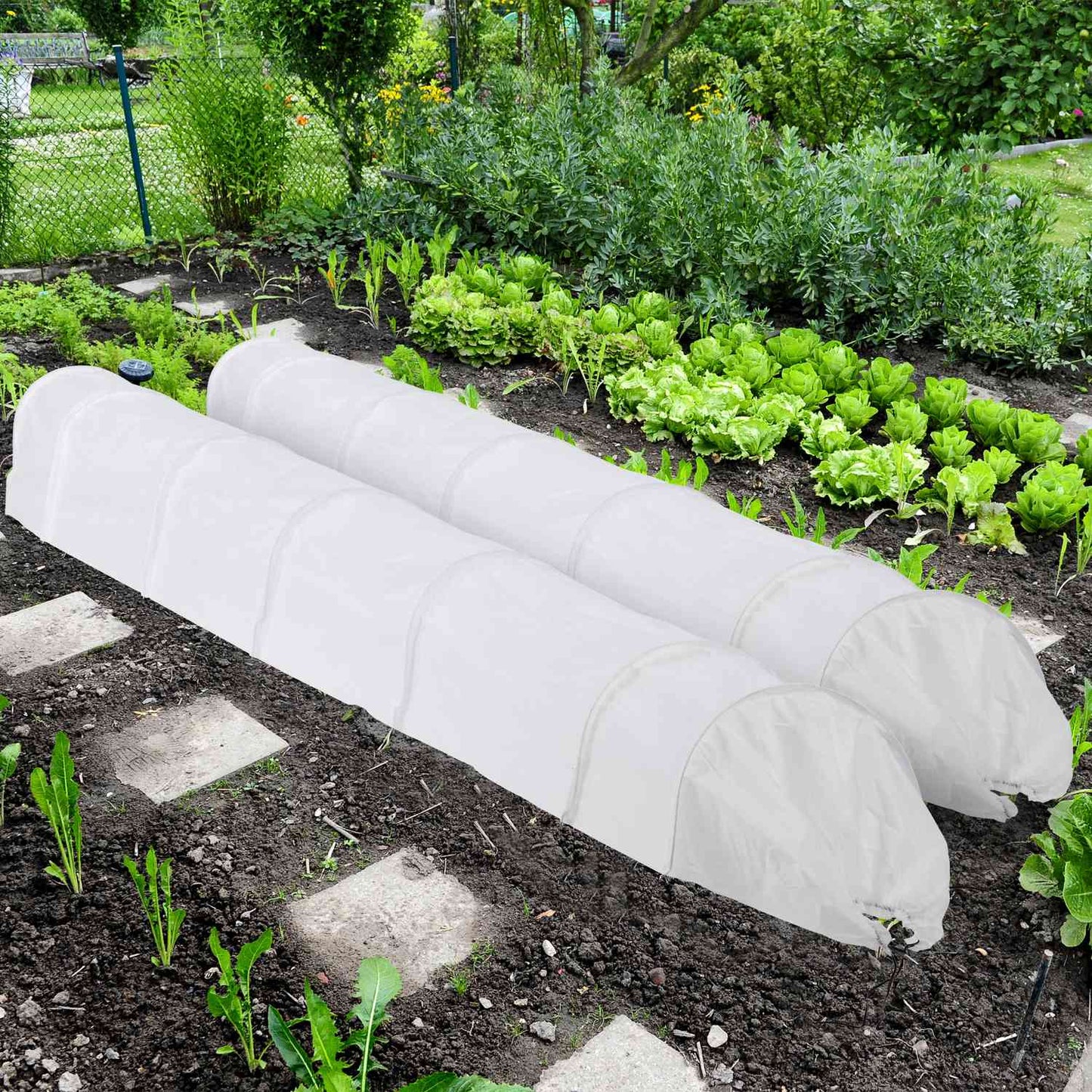 Set of 2 PVC Grow Tunnels 3.4 m