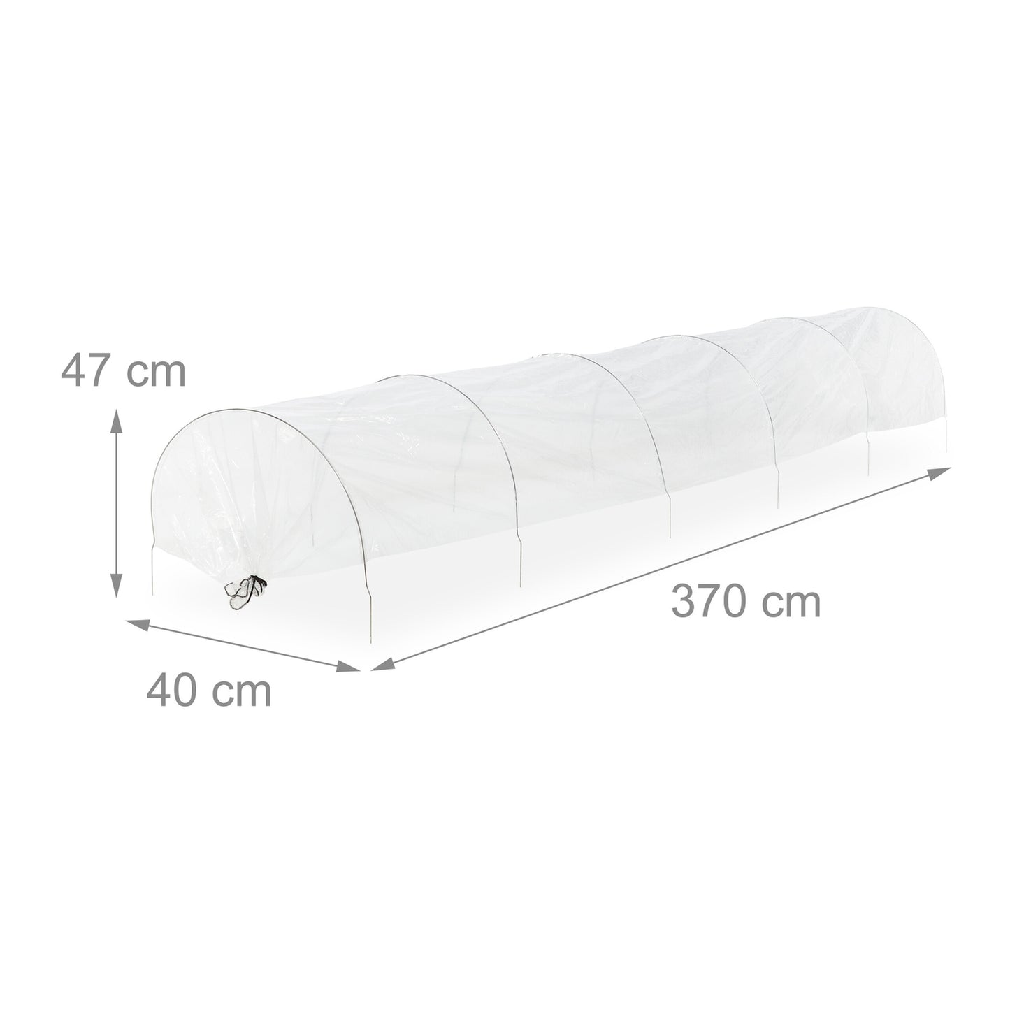 Set of 2 PVC Grow Tunnels 3.7 m