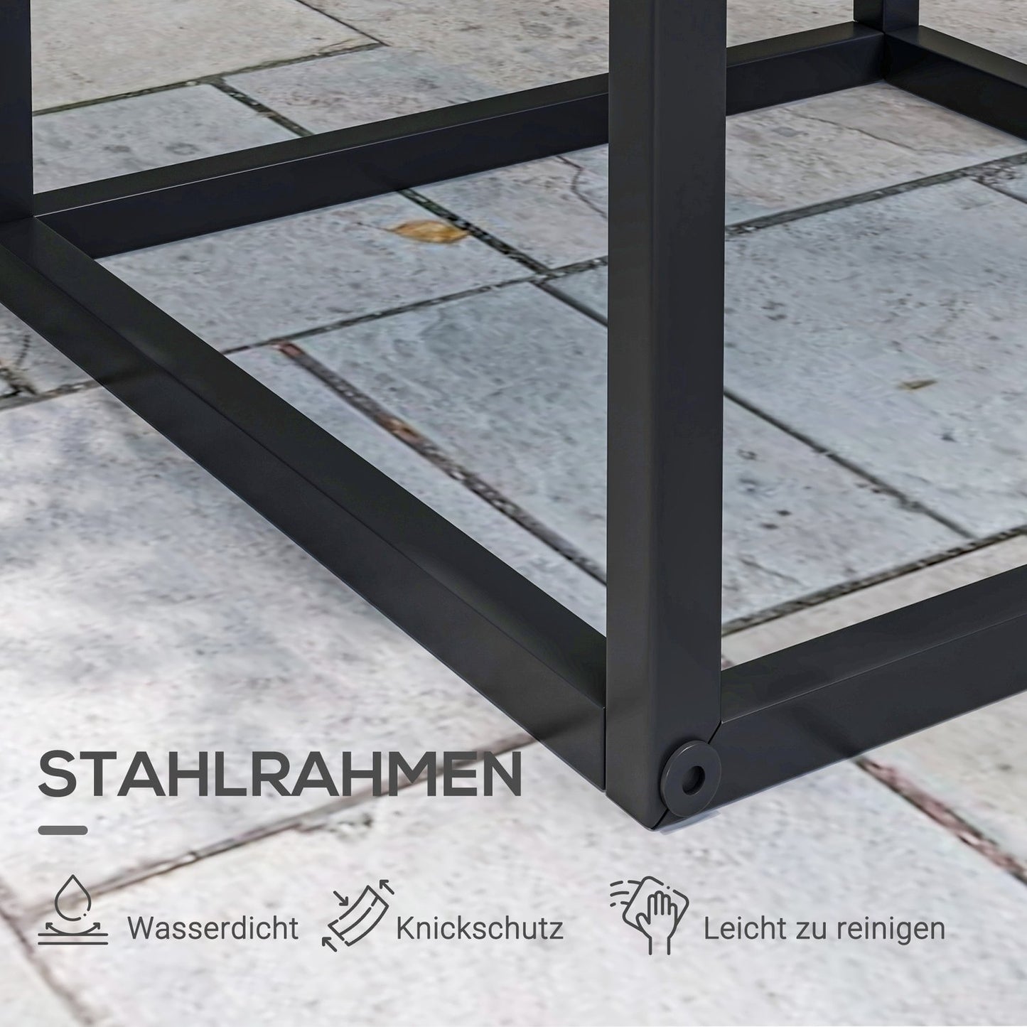 Black Steel Plant Stools, set of 2 - indoor/outdoor use