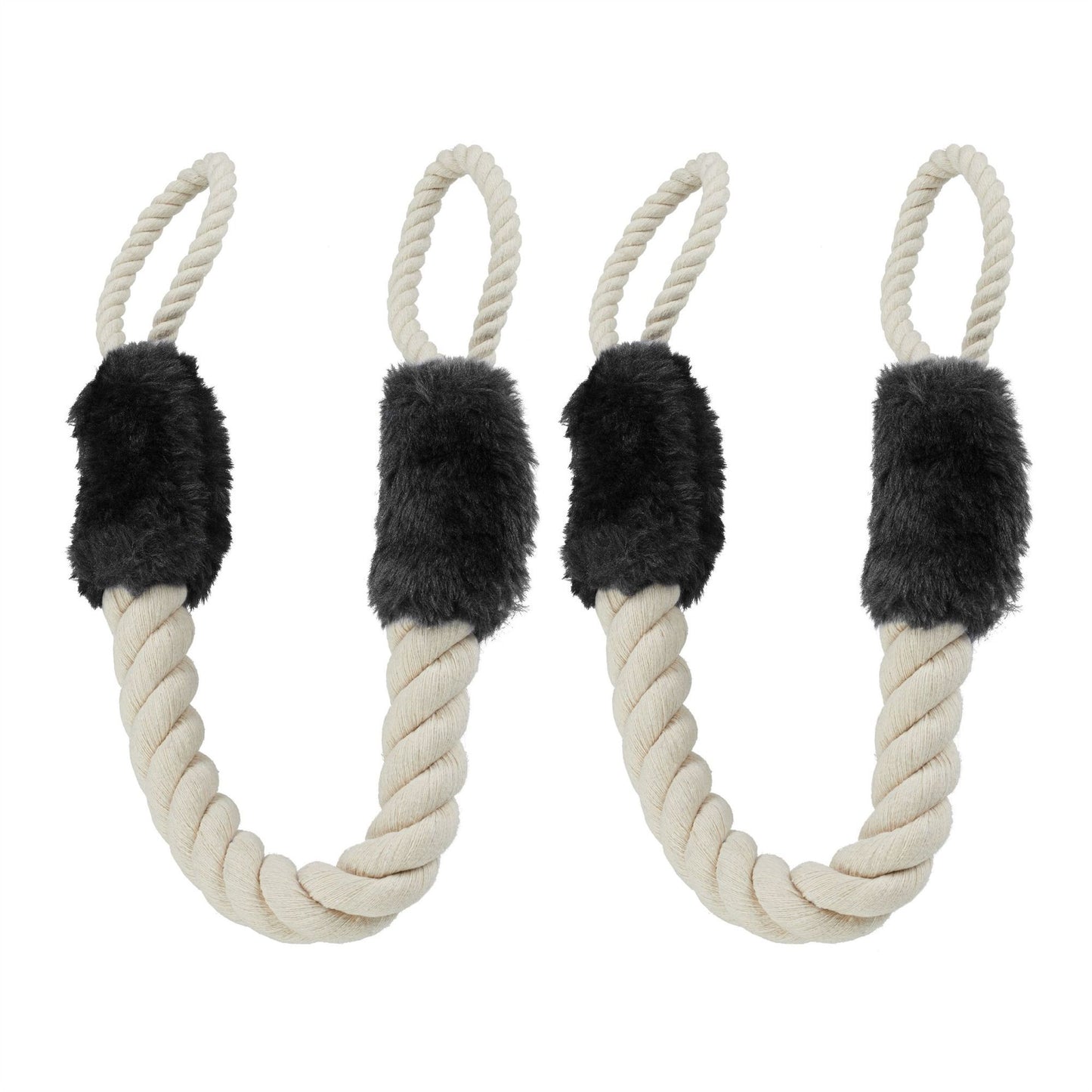 Set of 2 Rope Door Stoppers in Black