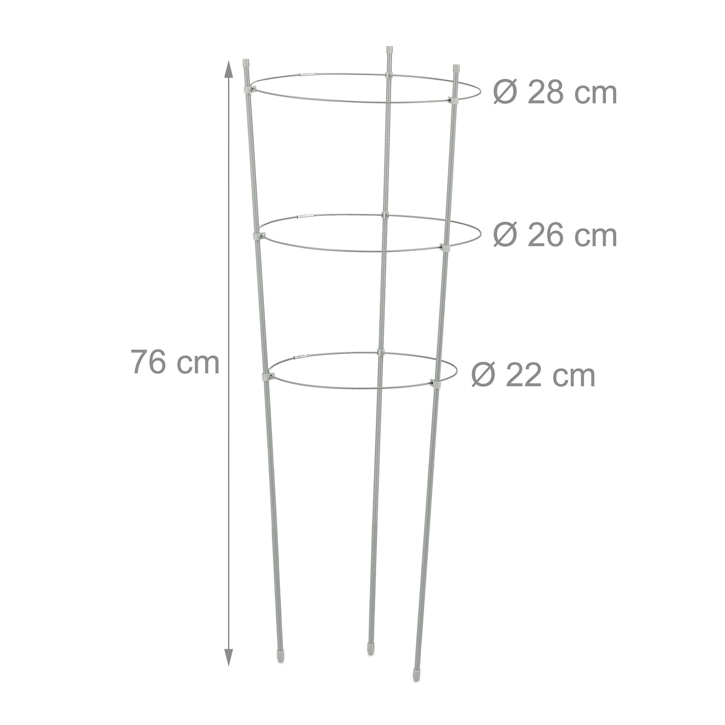 Set of 2 Round Grey Trellises, 76 cm