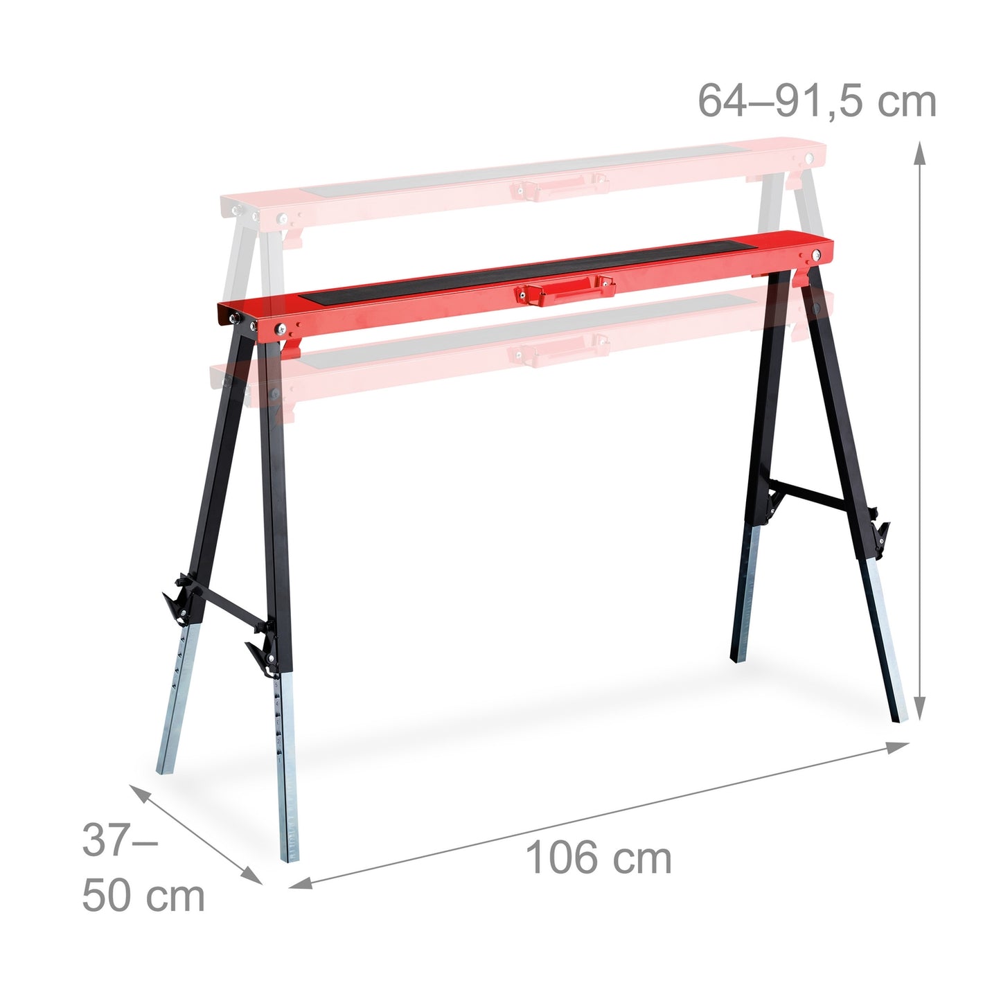 Set of 2 Sawhorses with 12 Heights
