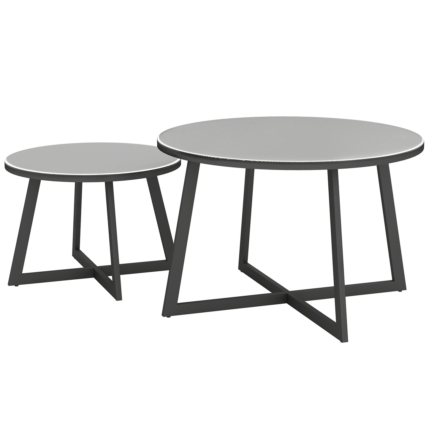 Outdoor Stackable Glass Side Tables - Round, Weather Resistant