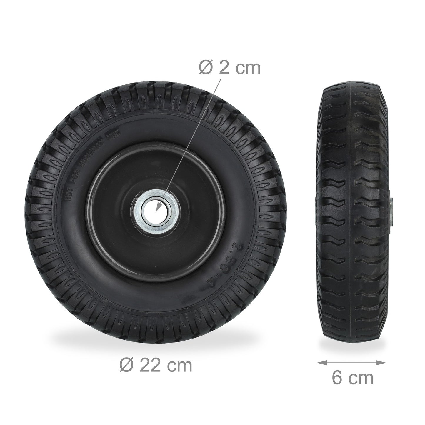Set of 2 Wheelbarrow Wheels 2.50-4