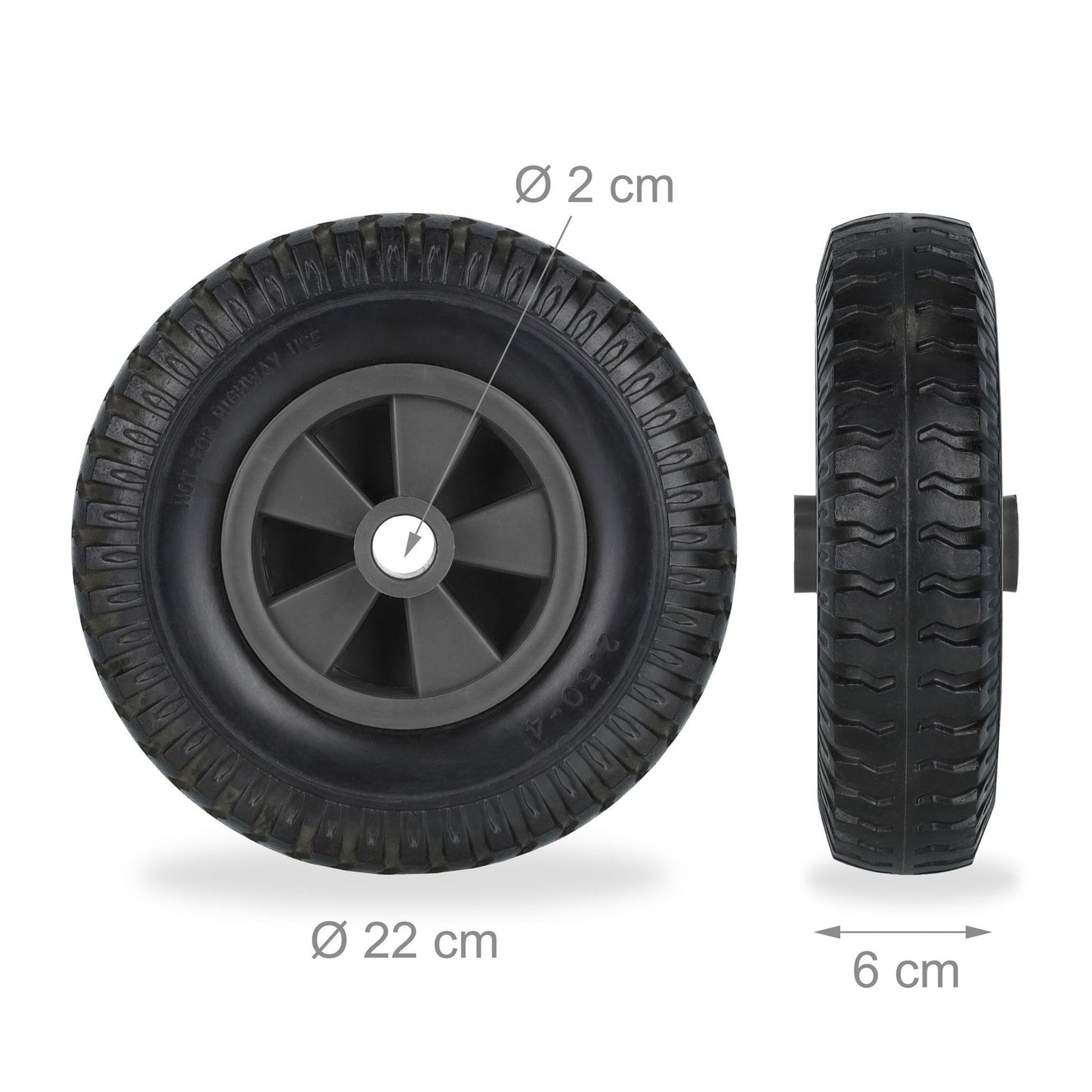 Set of 2 Wheelbarrow Wheels 2.50-4
