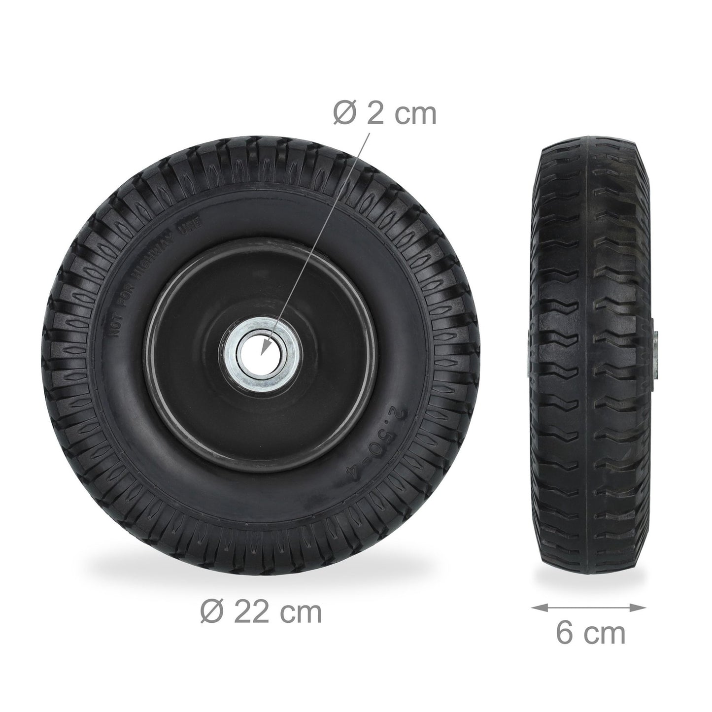 Set of 2 Wheelbarrow Wheels 2.50-4