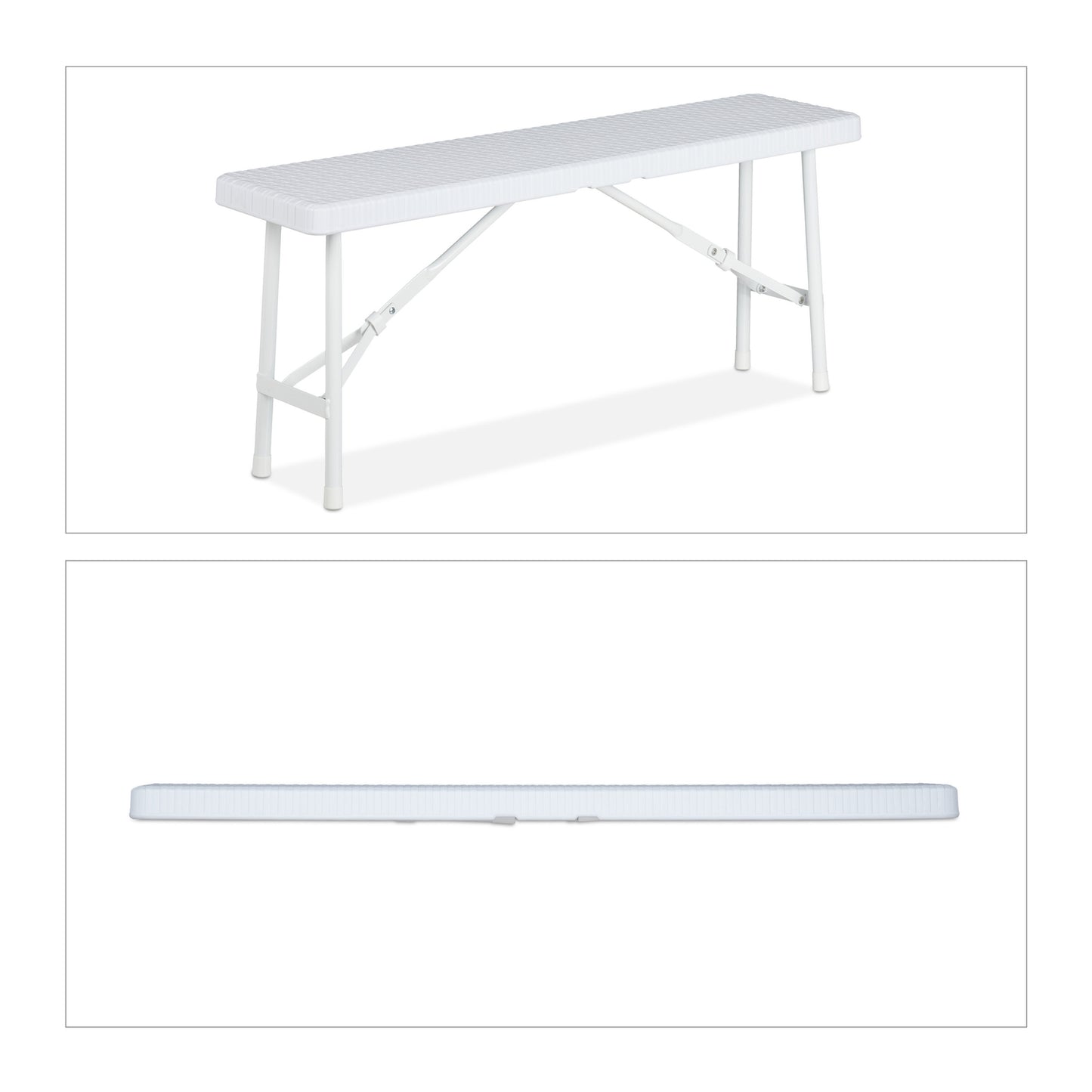 Set of 2 White Picnic Benches