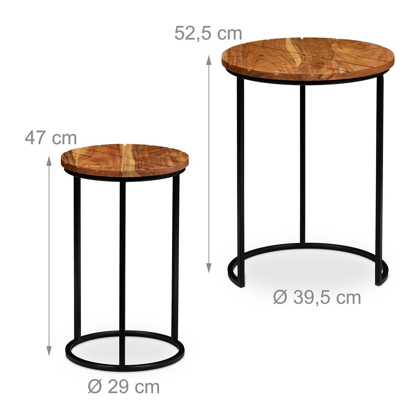 Set of 2 acacia tables