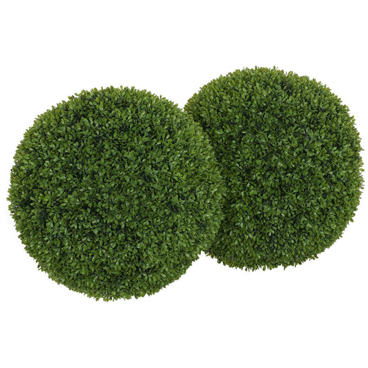 Set of 2 artificial boxwood balls 40cm for indoor/outdoor decor