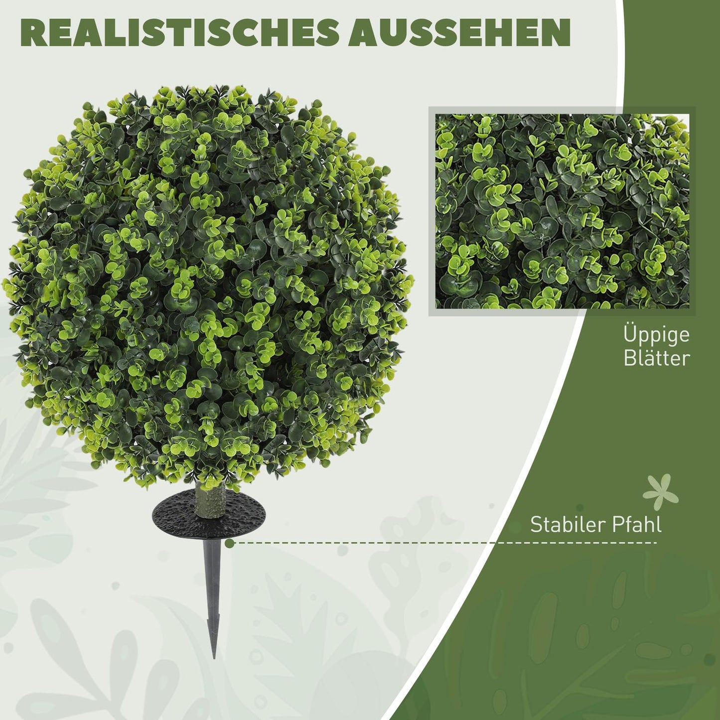 Artificial boxwood balls, 40cm, realistic plastic decor