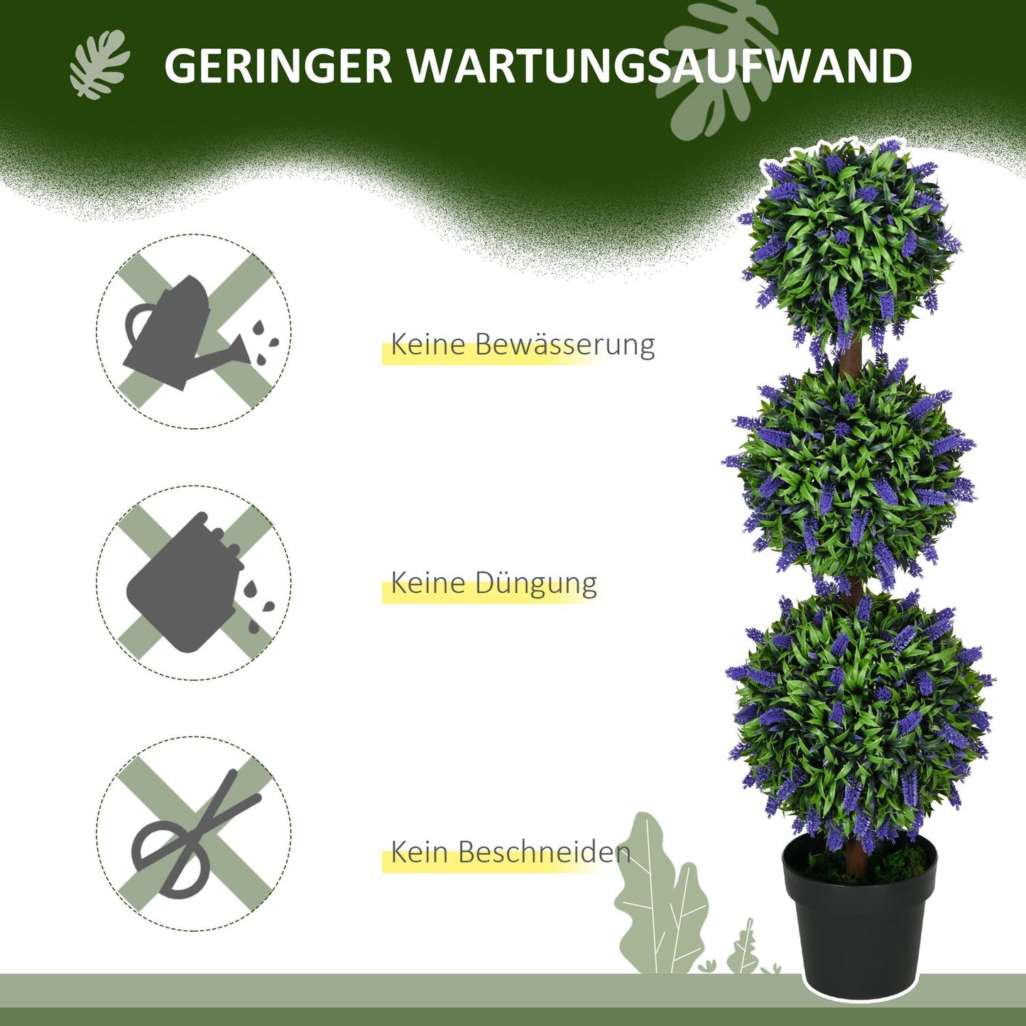 Large artificial lavender trees, UV resistant for home and office