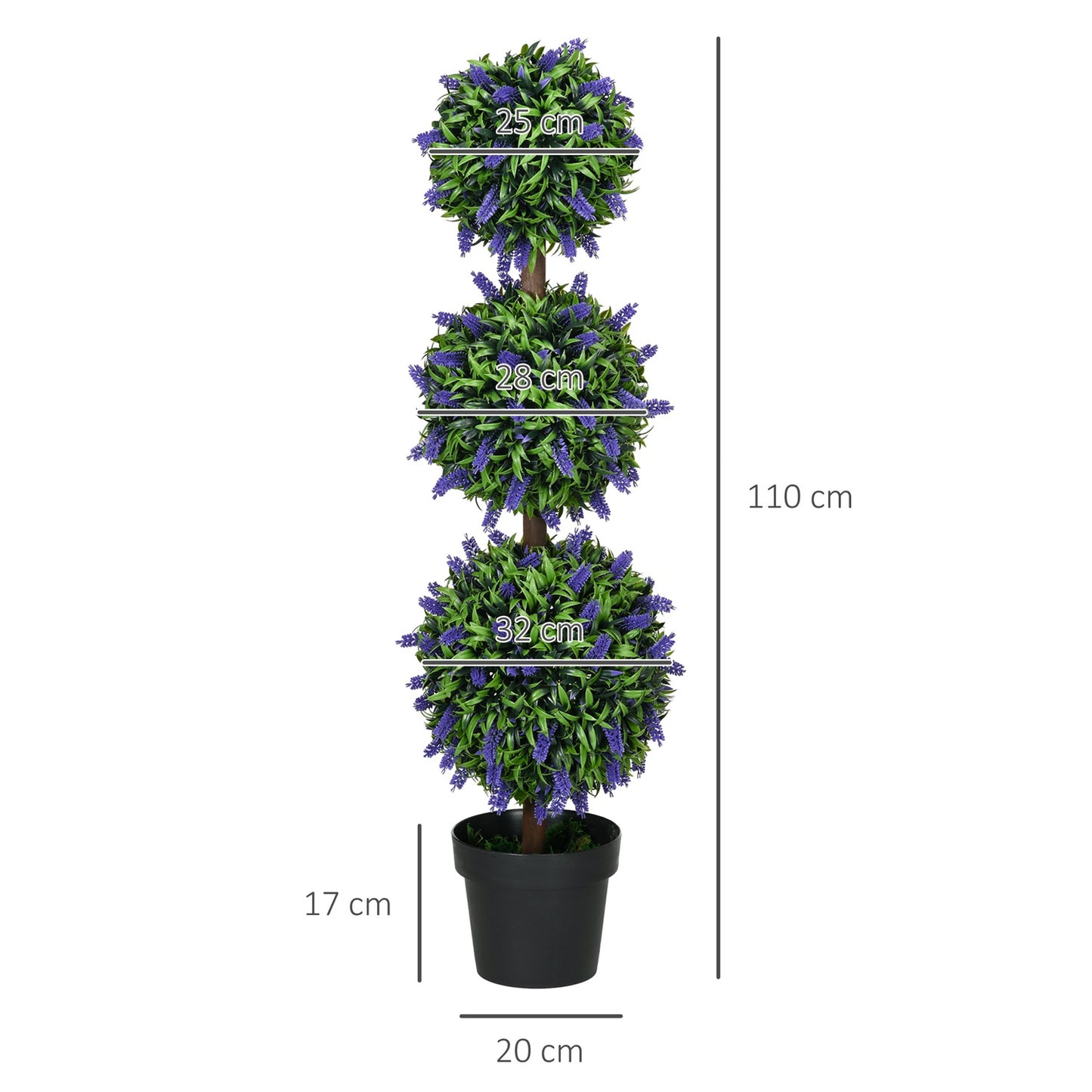 Large artificial lavender trees, UV resistant for home and office