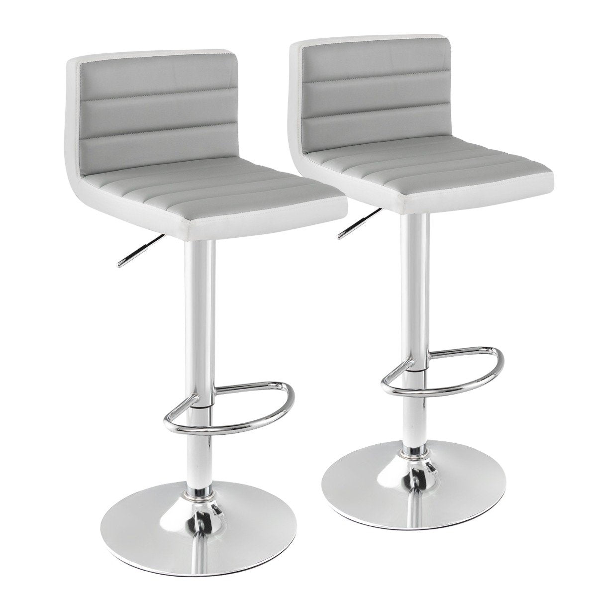 Set of 2 bar stools 82-102cm height-adjustable swivel bar chairs kitchen stools