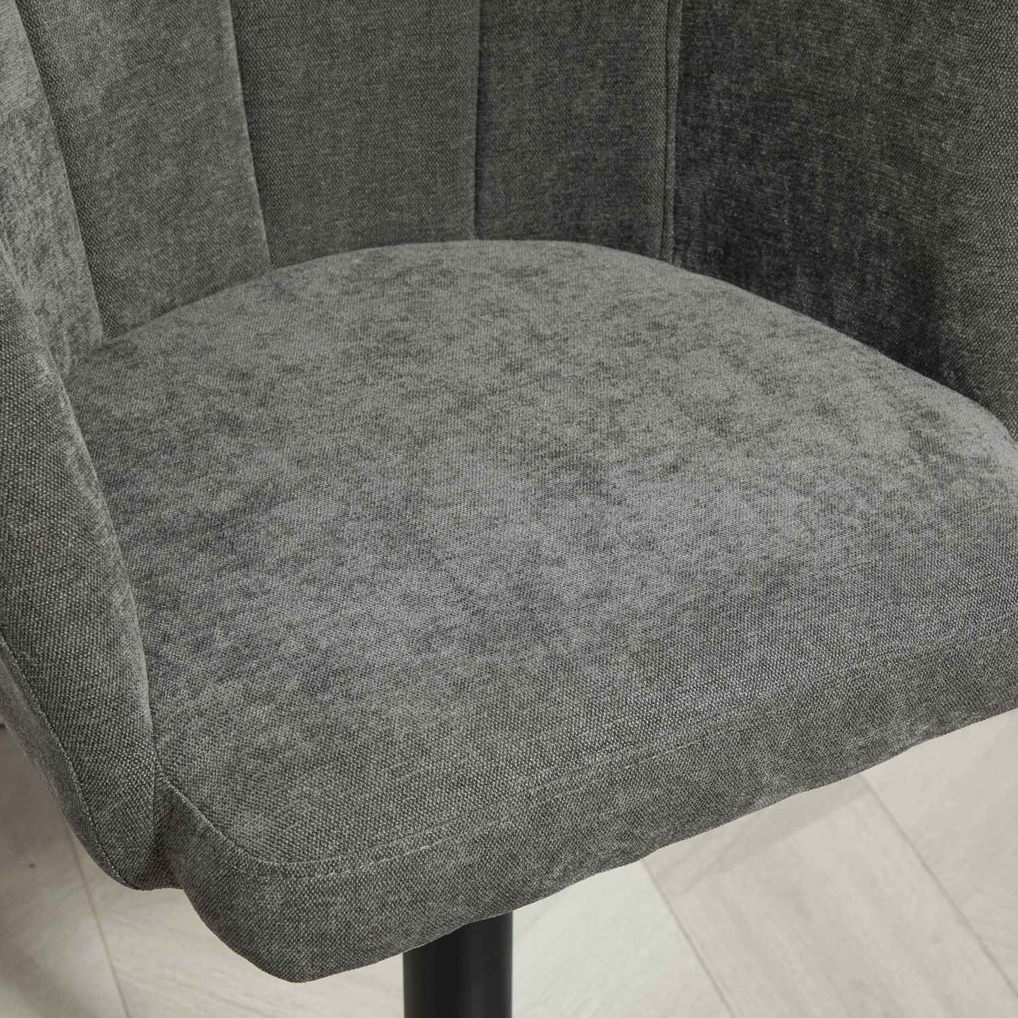 Height adjustable swivel bar stools, set of 2, dark gray linen