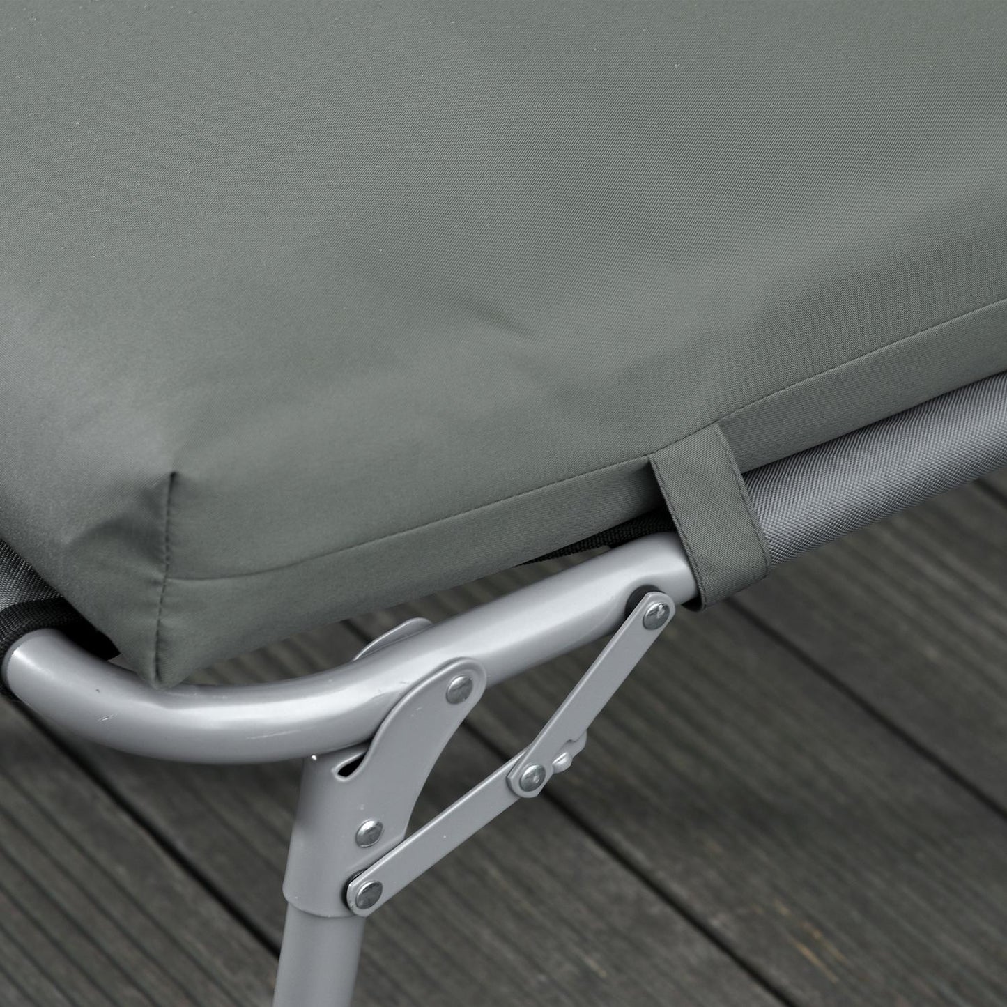 Outdoor deckchair cushions, 8 cm thick, dark grey, 196x55 cm