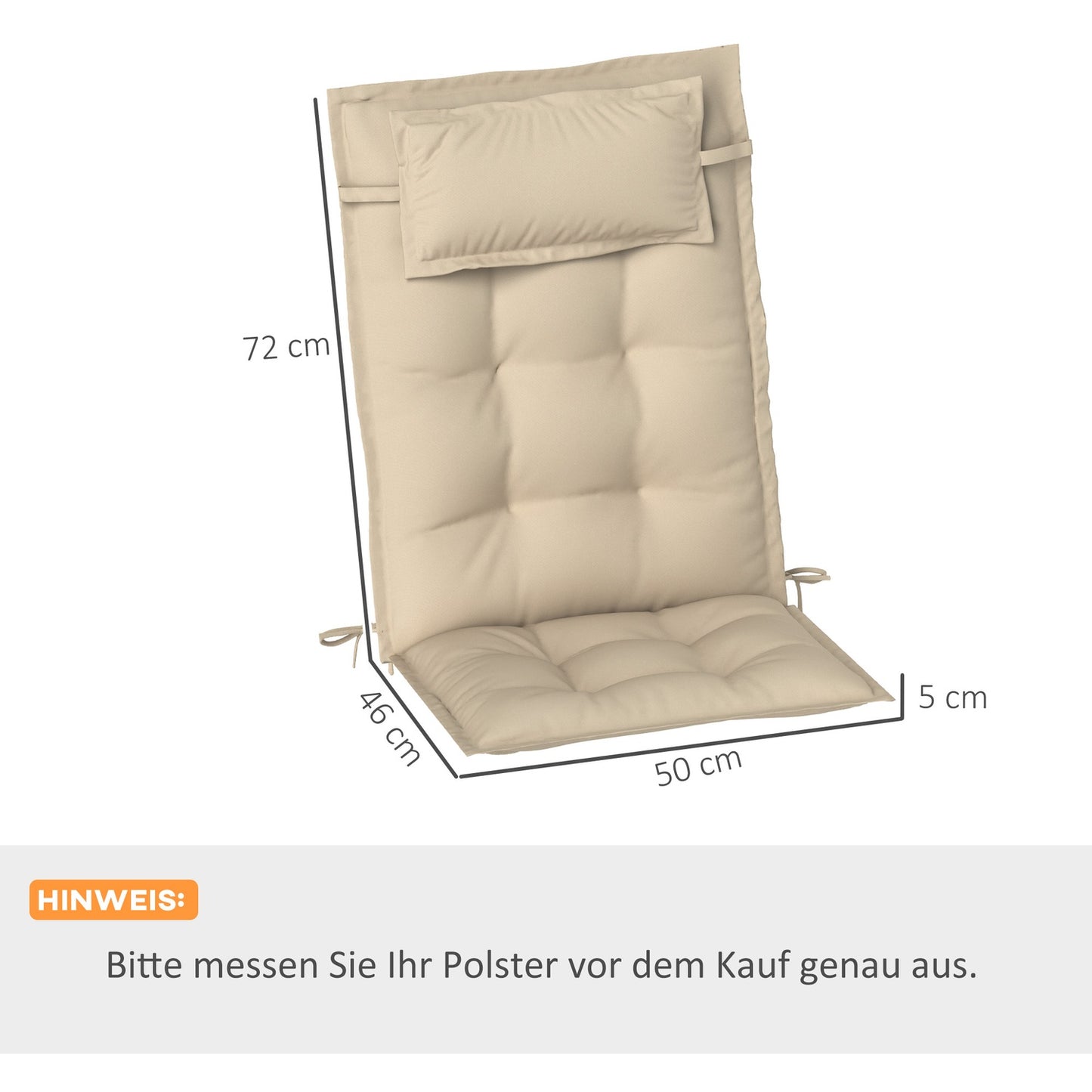 Water-repellent cushions for garden chairs, set of 2