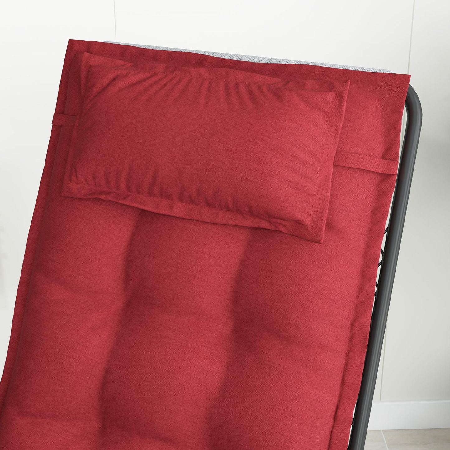 Water-repellent sun lounger cushions, set of 2, burgundy