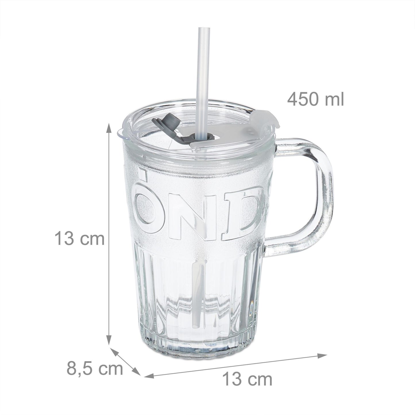 Set of 2 drinking glasses with handles