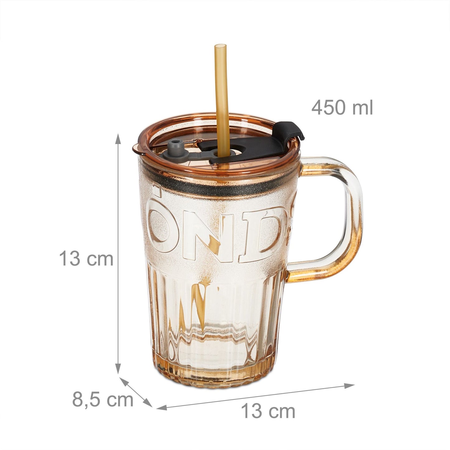 Set of 2 drinking glasses with handles