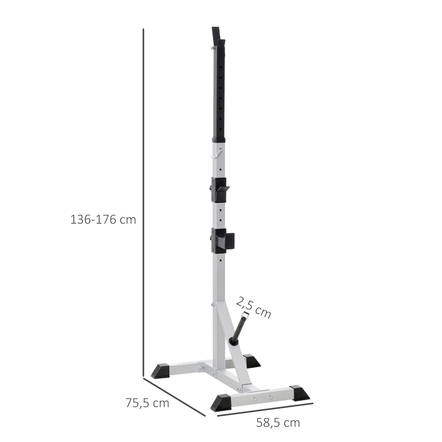 Adjustable 3-level steel dumbbell and barbell rack