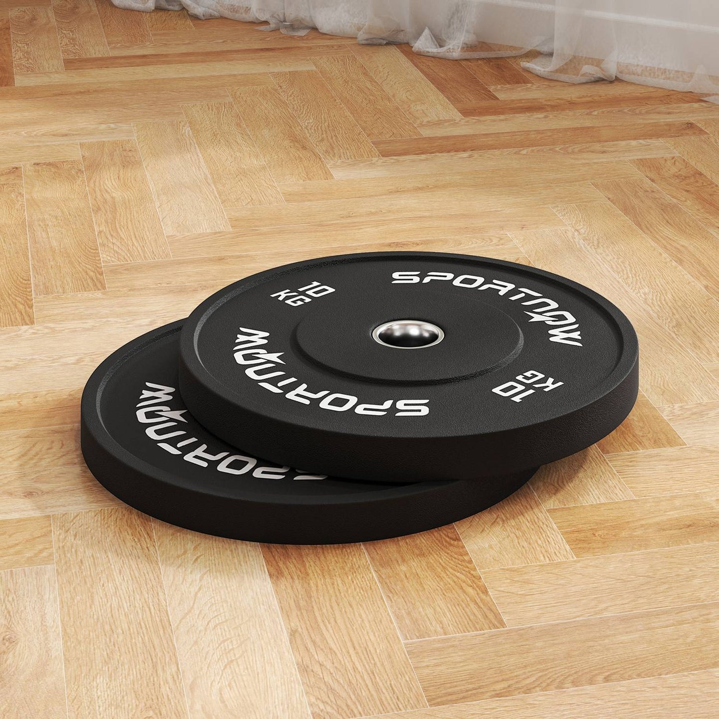 Dumbbell Weight Plates Set, 2x10kg, Ø 50mm, Black