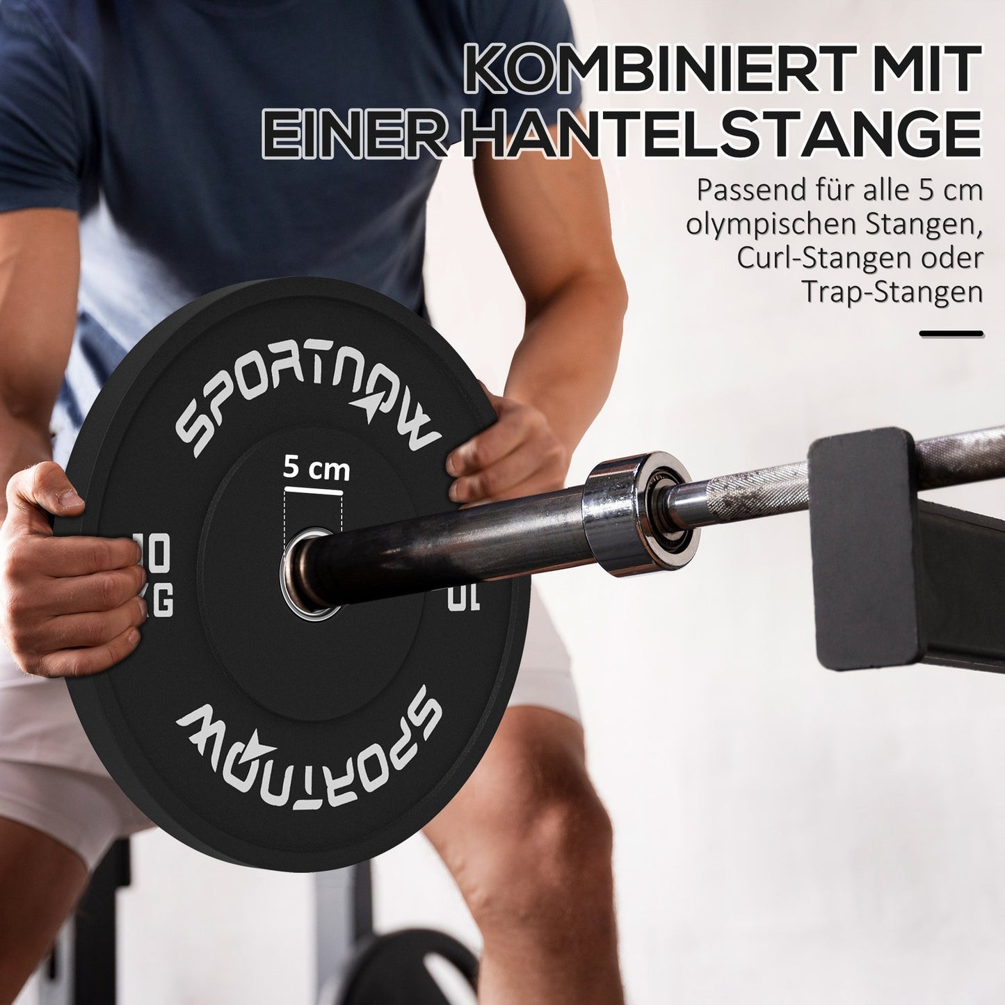 Dumbbell Weight Plates Set, 2x10kg, Ø 50mm, Black