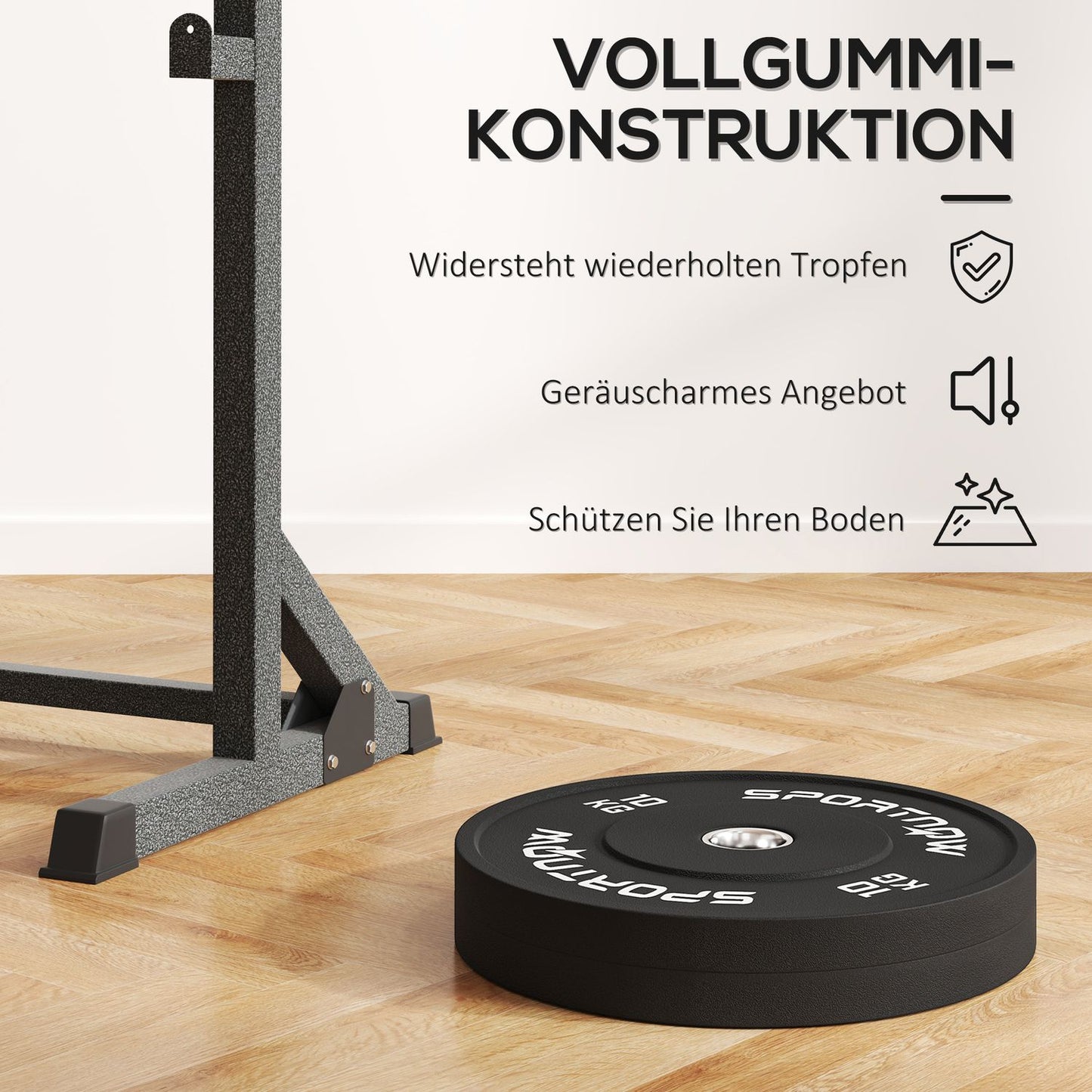 Dumbbell Weight Plates Set, 2x10kg, Ø 50mm, Black
