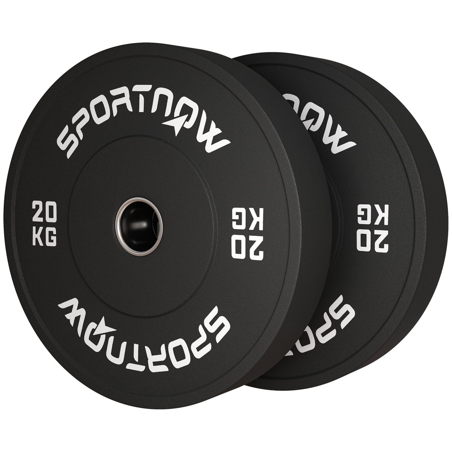A pair of 20kg dumbbell weights, black, 50mm hole