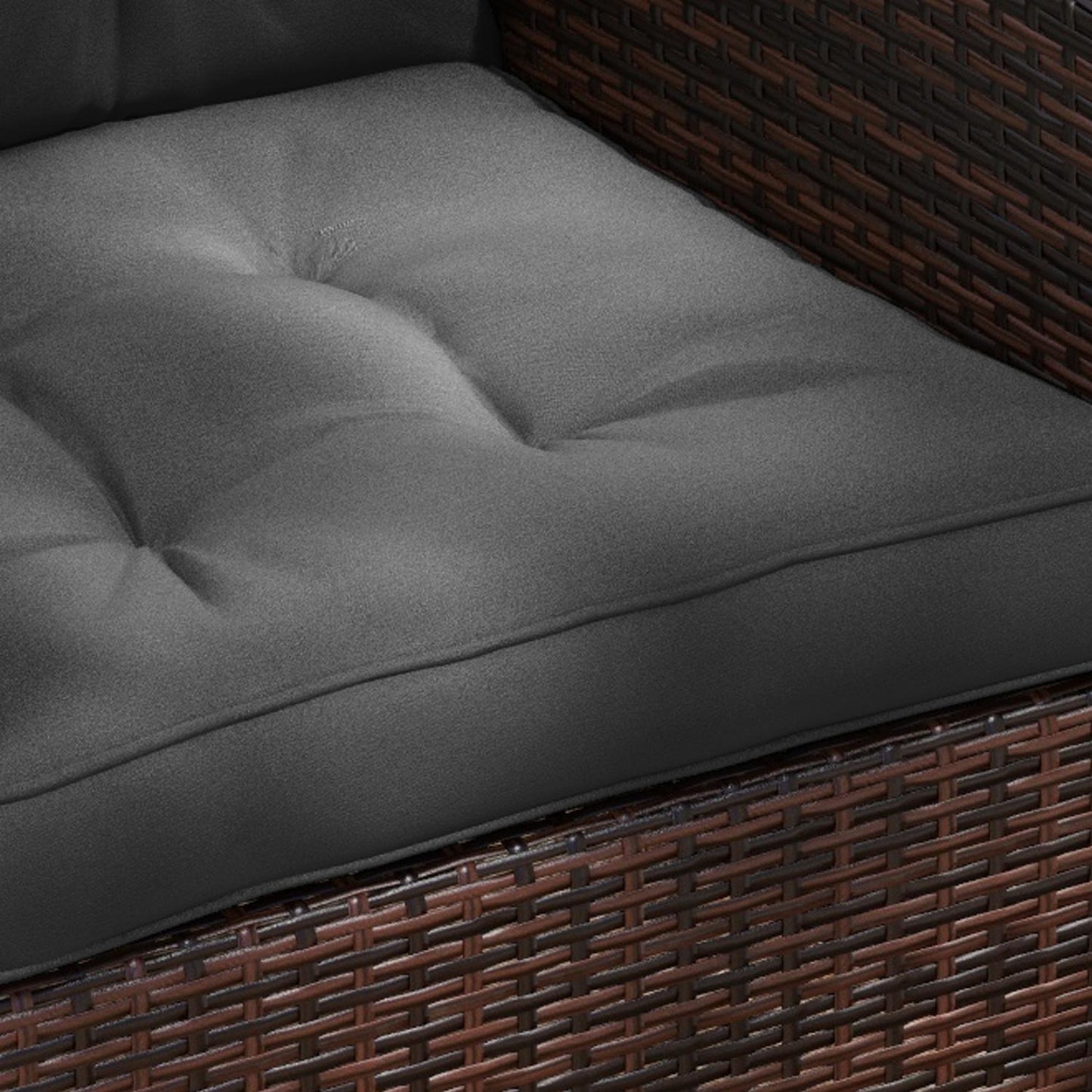Garden chair cushions, 10 cm thick, dark gray polyester
