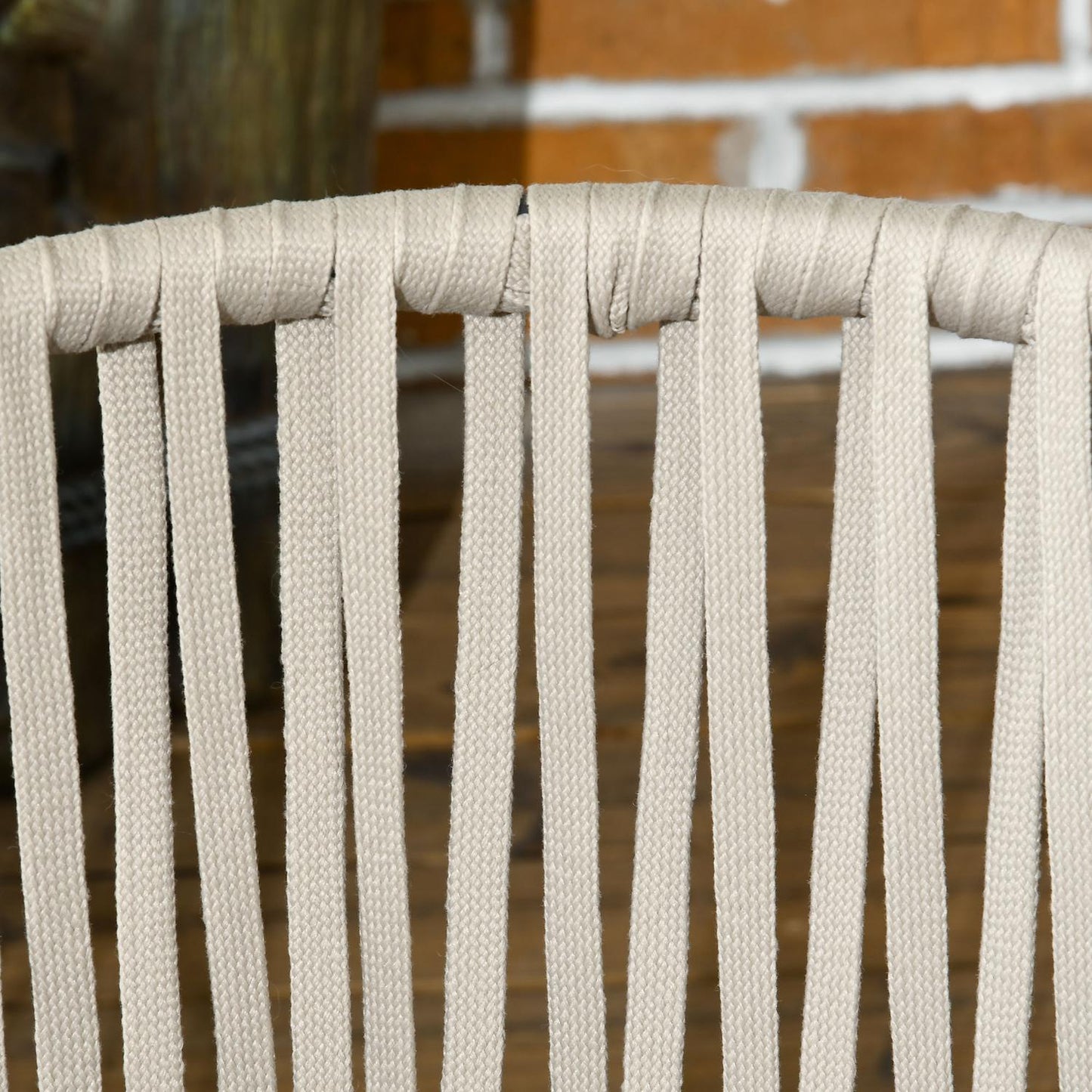 Boho Style Metal Garden Chairs with Cushions - Set of 2