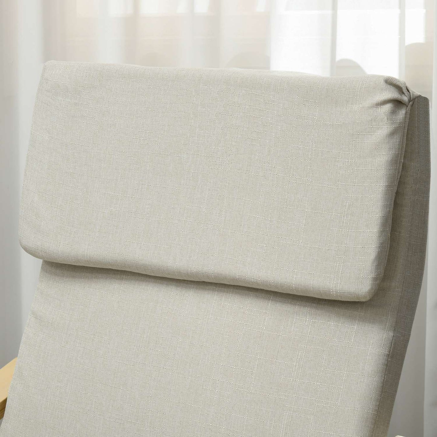 Armchairs Set, Cream White Linen, Armrests & Headrests