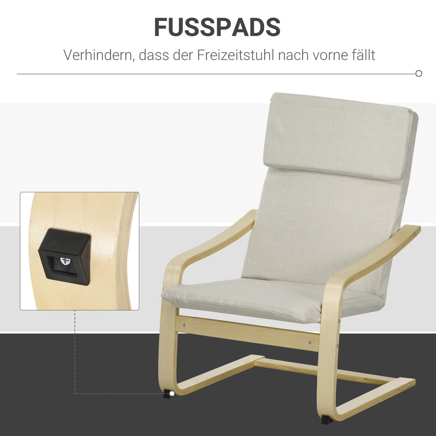 Armchairs Set, Cream White Linen, Armrests & Headrests