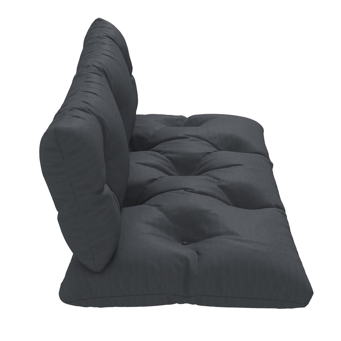 Outdoor pallet cushions, dark grey, UV protected, set of 2